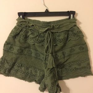 Free People Army Green Shorts